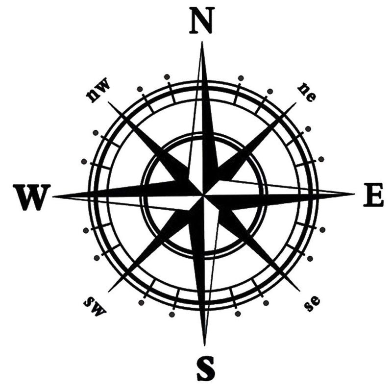 BooDecal Navigation Compass Ocean Wall Decals Stickers Decorations for Living Room Bedroom 20 inches x 20 inches - Image 3